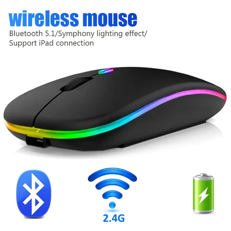Mouse Inalámbrico Bluetooth RGB